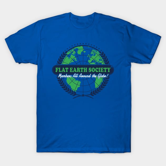 flat earth society funny pun T-Shirt by Gammaray